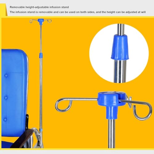 Fauteuil inclinable réglable avec perche IV et accoudoir pour les procédures de prélèvement sanguin dans les environnements médicaux et spa