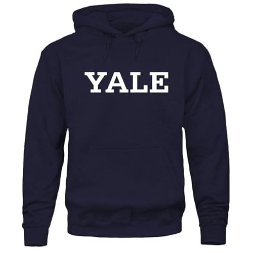 Barnesmith Yale University, Bulldogs, Adult Unisex Hooded Sweatshirt, Classic, Navy, Large