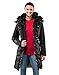 Produktbild Vincenzo Boretti Damen Winter-Jacke dick warm gefüttert Parka kuschelig sportlich elegant Winter-Mantel knie-lang für Outdoor Business Steh-Kragen Kapuze Kunstfell herausnehmbar schwarz M