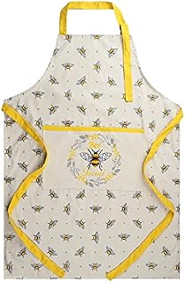 Cotton Apron Baking Cooking Adult Women Bumble Bees Apron Gifts Bakers Cute Novelty Kitchen Grill BBQ Aprons Large Pocket Birthday Christmas Apron Gift for Mum Wife Girlfriend Grandma