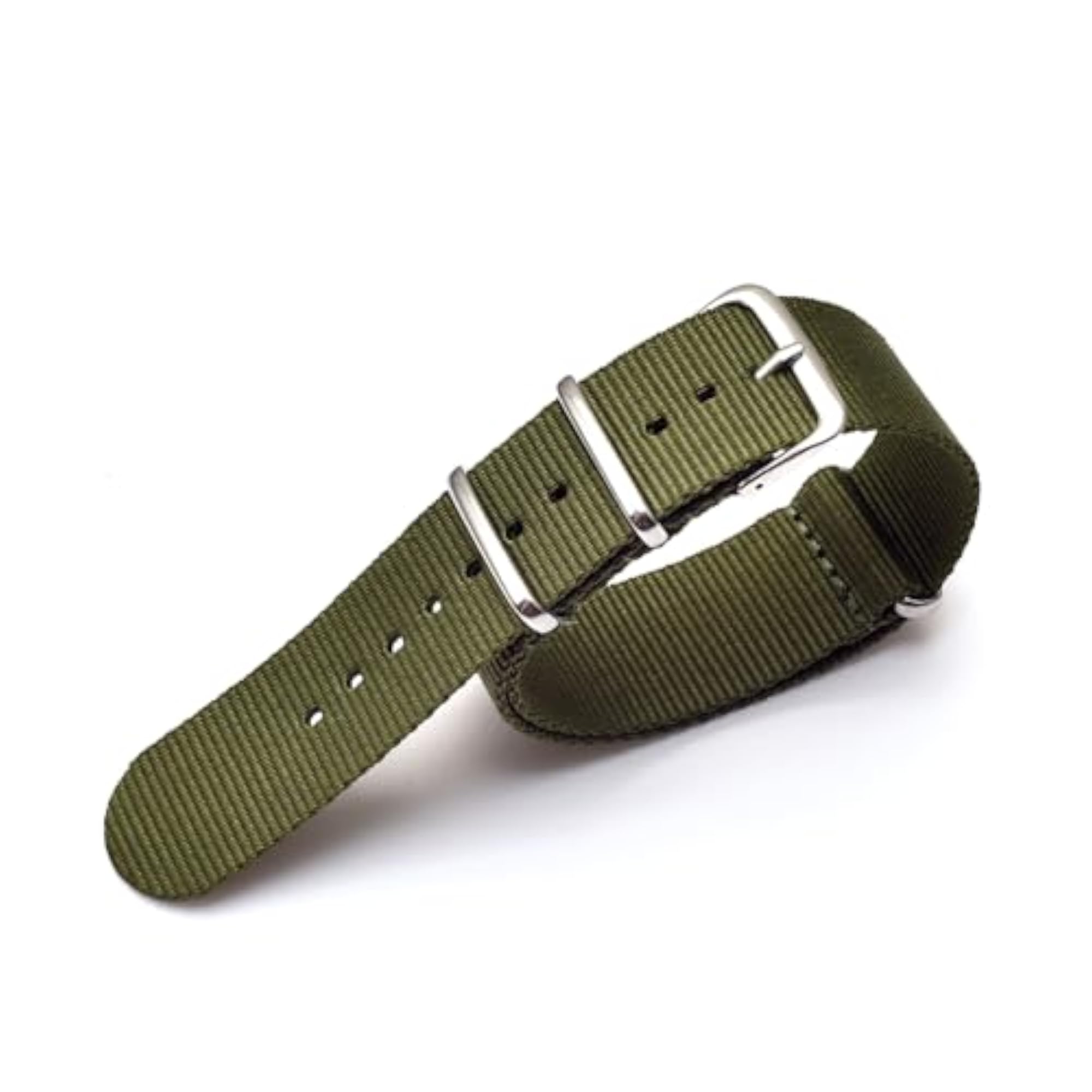 Multicolor NATO Nylon Watch Band with Stainless Steel Buckle