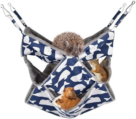 Hamacas de Mascotas Pequeñas, Hamaca de Jaula para Mascotas de 3 Capas, Cama Colgante de Animales pequeños, para Chinchilla Hurones Loros Jugando para Dormir
