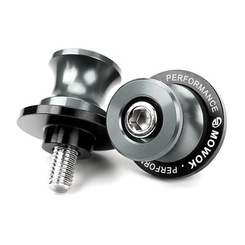 2 Stück M6 Schwingenadapter Ständer Bobbins, 6mm Motorrad Montageständer Schwinge Spulen für MT09 MT10 MT25 R7 R1 R6 R9 FZ1 FZ6 FZ6 FZ8 TRACER 7 9 GT XSR900 Tenere700 TRK 502 702 X RS660 RSV4 (Grau)