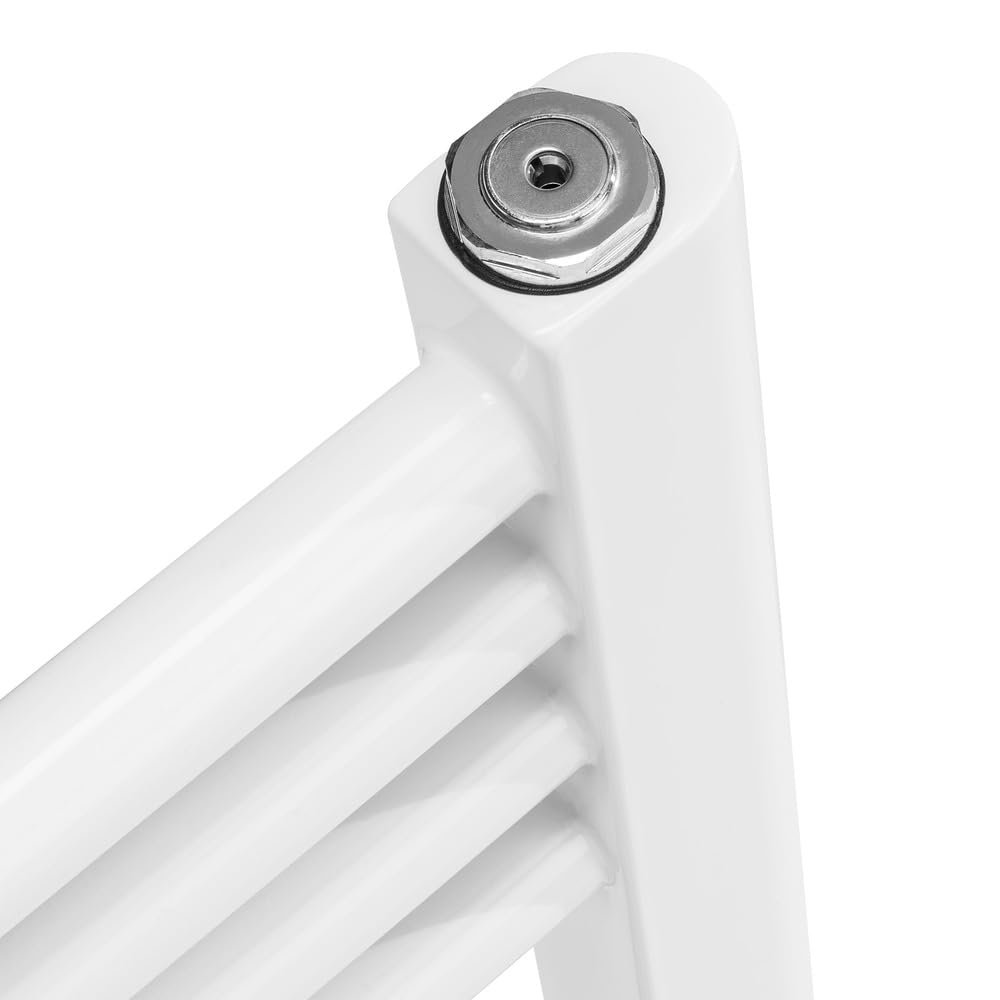 TROTEC Scaldasalviette elettrico TWH 500 S - 500 W, montaggio a parete, design a tubo piatto bianco, funzionamento silenzioso, IPX4, ideale per bagno e WC per ospiti