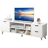 SUNOTLE Mueble para TV con Compartimentos - Soporte y Organizador para Estancia con 3 Puertas - Mesa Resistente