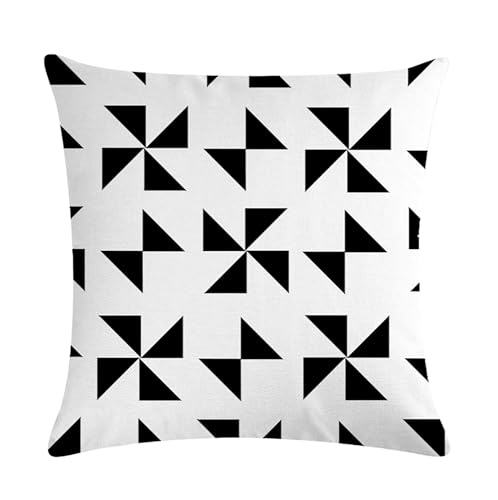 Pack of 4 Waterproof Outdoor Indoor Throw Pillow Covers 18x18 Inches Boho Black White Pillowcases Double Side Printed Cushion Covers for Garden Patio Furniture Sunbrella Sofa Couch, 45X45 cm — view 5