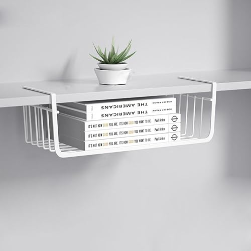 OWKAY Estante De Hierro Metálico Organizador De Cocina Gabinete De Oficina Estante De Almacenamiento Debajo De La Mesa Soportes De Gabinete De Cesta De Malla Colgante