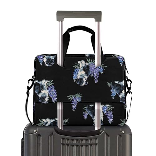 Bolso portátil para laptop 15.6" azul con flores miniatura 4