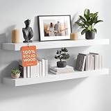 Homeforia 36 Inch Floating Shelves, High-End Solid Pine Wood, Set of 2