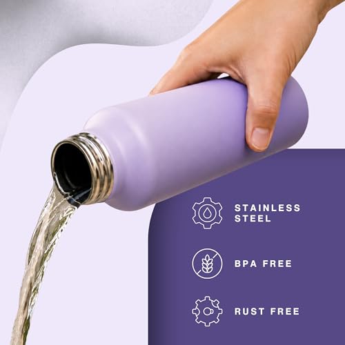 Image of United Colors of Benetton 1L (1000ML) Stainless Steel Water Bottle, Single Wall, Lightweight, Durable, Leak-Proof Cap, BPA-Free, Rust Resistant, Easy to Clean, Travel /Gym /Office /School Use