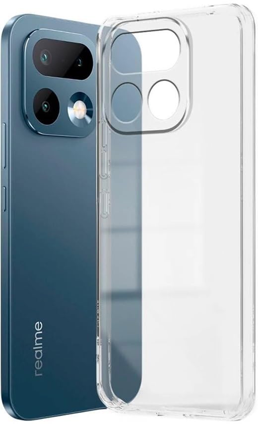 Image of REALCASE Silicone Back Cover Case, Scratch Resistant Protective Crystal Clear Transparent Shock Proof Back Cover Case for Realme 16 Pro 5G