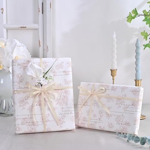 Image of Double Face Cream Satin Ribbon 1 /4 inch X 50 Yards Polyester Cream Ribbon for Gift Wrapping Very Suitable for Weddings Party Hair Bow Invitation Decorations and More