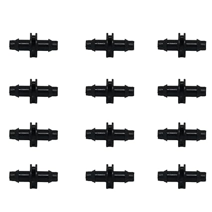 Elitech Drip 4mm Straight Connector for Drip Irrigation | Joins 4mm feederline to Mainline (100 Pc)