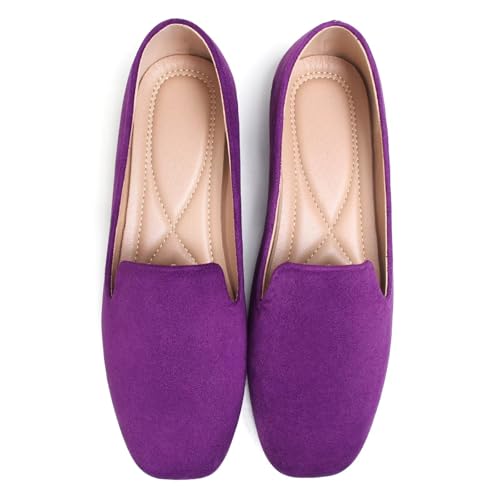 Image of Dear Time Women's Closed Toe Flats Shoes Comfortable Office Slip-on Casual Loafer Flats
