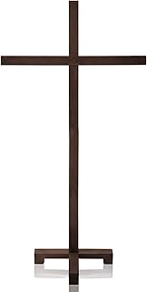 GlikCeil Extra Large Wood Cross Standing for Outdoor, Large Wall Cross Jesus Christ Catholic