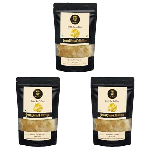 Image of Being Bania Rice Papad, Rajasthani Khichiya-215 Gram|Masala Rice Khichiya|Jeera Chawal Khichiya (Pack of 3)