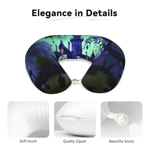 Almohada para viaje de poliéster negro cervical miniatura 4