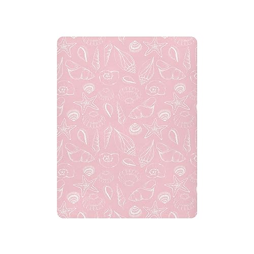 Image of Pink Seashells Crib Sheets for Boys Girls, 39x27 Inch Soft and Breathable Pack n Play Sheets, Portable Mini Stretchy Cribs Sheets