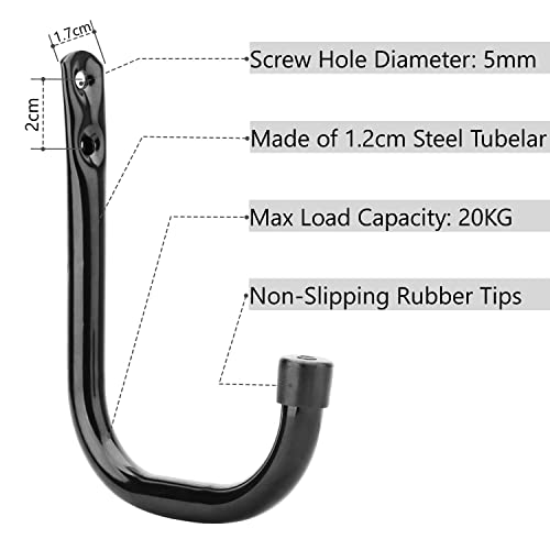 pipabiba Garage Storage Hooks, Heavy Duty Utility J Hooks for Garage Storage Sheds Organizer, Garden Tools - Image 3