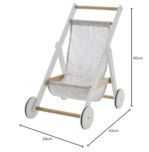 Vertbaudet Puppenwagen aus Holz, Weiß, Einheitsgröße – Bild 5