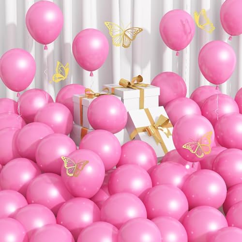 Image of Pearl Pink Balloons - 100 PCS Small Mini Helium Latex Soft Macaron Balloons for Baby Pink Birthday Decorations