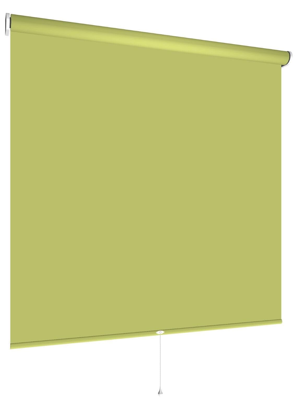 Springrollo Fensterrollo ohne & mit Bohren B102 x H180 cm Stoff Blattgrün lichtdurchlässig Blickdicht, Klemmfix Schnapprollo Mittelzugrollo Klemmrollo Tageslichtrollo Sonnenschutz für Fenster