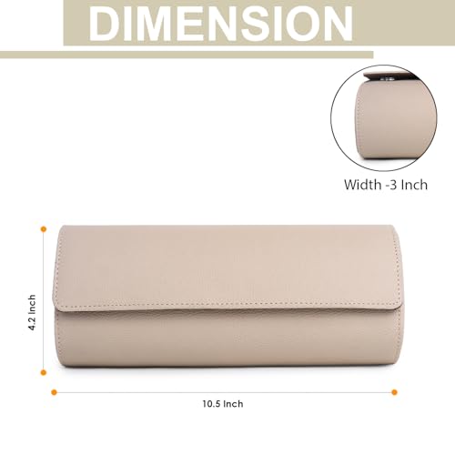 Image of essart Travel Watch Roll Case 4 Slots - Portable Luxury Watch Organizer & Storage Box for Men & Women