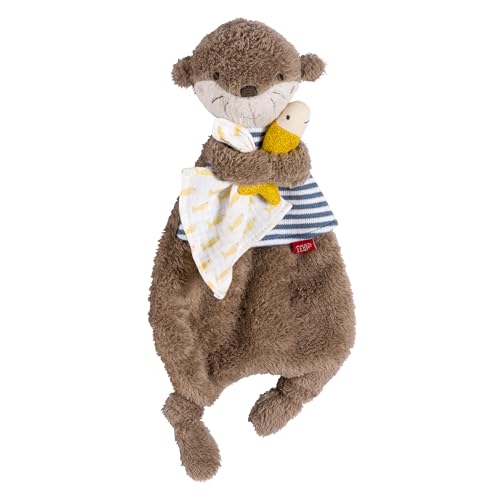 Fehn paño de Peluche Nutria, Compañero de Juegos, Ayuda para Dormir, con Cabeza de Nutria para agarrar, Sentir, abrazar y adorar, para bebés y niños pequeños a Partir de 0 Meses
