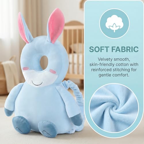 Image of Baby Head Protection Backpack - Soft Lightweight Fall Cushion for Toddlers During Crawling & Walking, Helps Ease Impact from Backward Tumbles(Donkey)