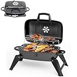 Warmiehomy Portable Smoker BBQ Charcoal Barbecue Grill Small BBQ Outdoor Grill with 2 Levels of Cooking Area for Party Camping Backyard, Black(68×34×36cm)