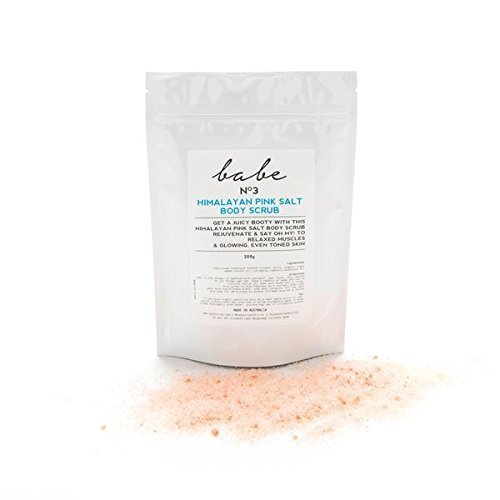 Babe Body Scrub 200g Himalayan Pink Salt Scrub and Sweet Almond Oil- Helps Relax muscles, detoxify and polish dull uneven skin