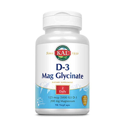 Kal 5000 Iu Vitamin D-3 Mag Glycinate, 90 Count