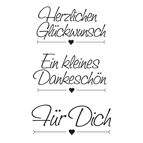 Motivstempel Set mit Herz – 3 Holzstempel für verschiedene Anlässe