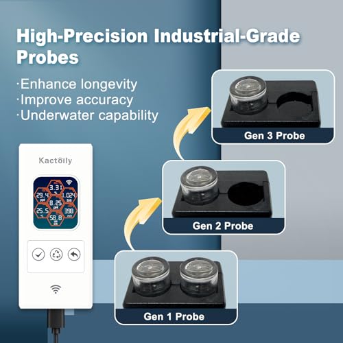 Image of Kactoily Smart Aquarium Monitor All in One pH /ORP /Salt /S.G /TDS /EC /Temp 24h Online Freshwater and Saltwater Fish Tank Tester (WiFi Version)