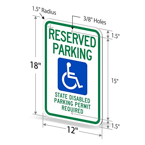 Panneau de parking handicapé Smartsign pour accès extérieur