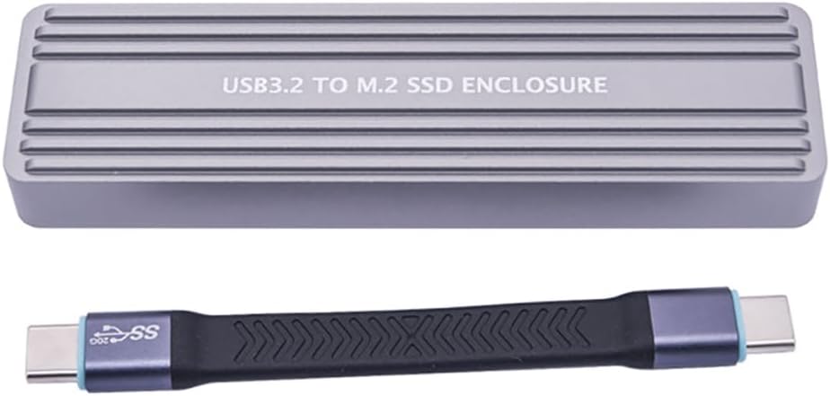 JMT 4TB M.2 NGFF+NVME to USB3.2 Hard Disk Enclosure 20Gbps Gen2*2 with USB-C Interface Compatible with NGFF NVME Dual Protocol SSD (to 2280)