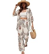 Leriya Fashion Co Ord Set for Women Stylish | Travel Co-Ord Set Short Sleeve Shirt &amp; Wide-Leg Pan...