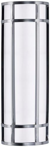 Maxim 55573WTSN Moon Ray Aplique de pared LED de acero inoxidable de grado 304 para exteriores, 1 luz de 15 vatios, 18 pulgadas de alto x 6 pulgadas
