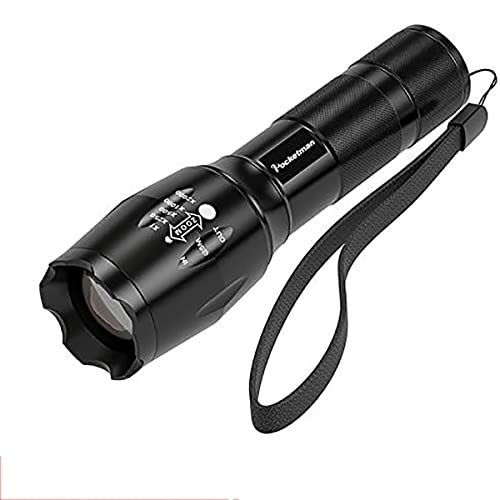 Pocketman 5 Pack, Led Tactical Flashlight Water Resistant Handheld Torch with 5 Modes and Adjustable Focus