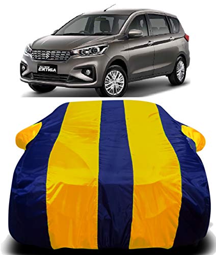 Image of Waterproof Car Cover with Ultra Surface Body Protection (Yellow Stripes) (Maruti Suzuki Ertiga)