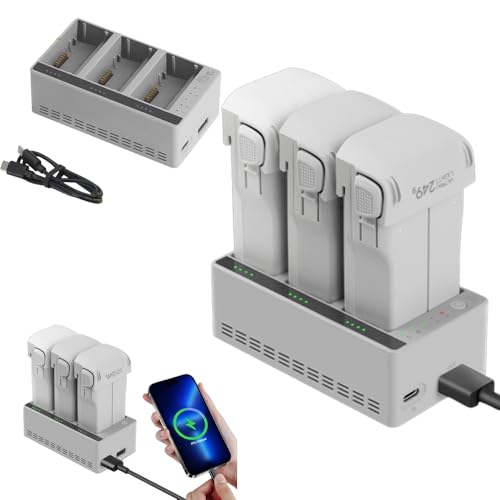 DJI Lito X1/Lito 1 �Ή� �o�b�e���[�[�d�� PD�}���o�b�e���[�`���[�W���[ 3�̃o�b�e���[�𓯎��[�d�\ �������[�h�ƕ��d���[�h�t�� �[�d�P�[�u���t��