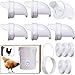 Mangeoire Poules Automatique, Avec 6 Ports Et Scie Cloche, éTanche à la Pluie, Mangeoire à Poulet sans DéChetsConvient aux seaux, seaux, boîtes, auges, mangeoires à poulets zéro déchet