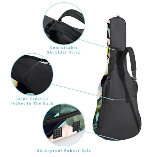 Housse de guitare imperméable motif toucan avec multiples poches de rangement - 3