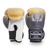 Top King Super Star Breathable Leather Gloves, Gold, 16oz
