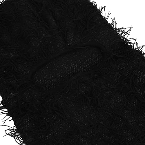 Distressed Balaclava Ski Mask Full Face Knitted Balaclava Windproof Winter Neck Warmer Trending Distress Shiesty Mask Black #TOP5