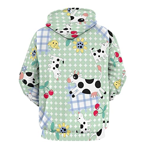Sweatshirt vache mignonne unisexe à capuche imprimé 3D - 3