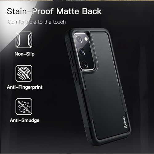 Image of KARWAN Shockproof Back Case Cover Compatible with Samsung Galaxy S20 FE, Heavy Duty Case with 360 Degree Camera Protection, Dual Layer Rugged Bumper Protection Cover with Matte Finish (Black)
