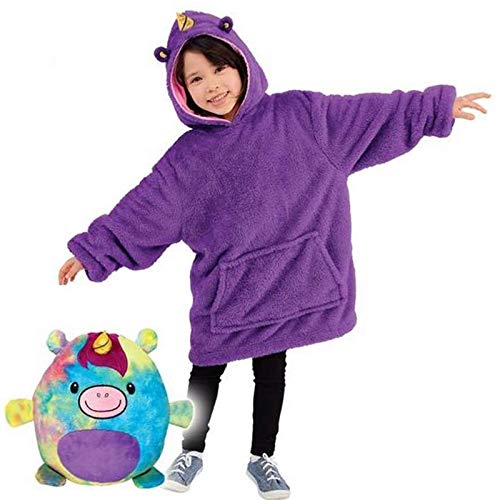 GRGM Pets Hoodie Cute Warm Comfy, Pillow Lazy Children's Pullover Clothes 3-11 Years Old - Winter Purple Cover
