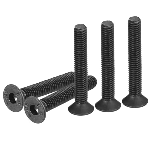 DTGN Viti a Testa Cilindrica Esagonale M3-0.5x20mm, 50Pz, Viti a Testa Piatta con Esagono Incassato in Acciaio al Carbonio Ossido Nero, Filettatura Completa, Bulloni a Testa Svasata