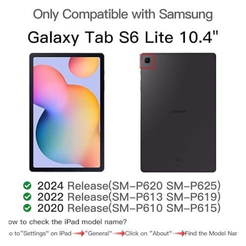 Funda con teclado para Galaxy Tab S6 Lite P615 con luces led y soporte multiángulo 3